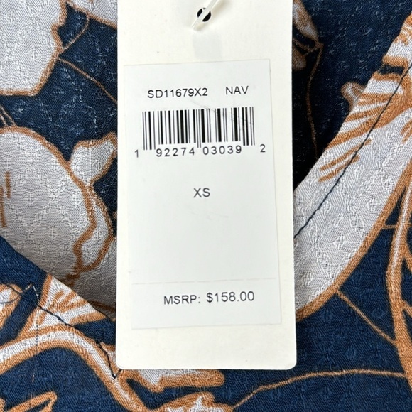 NWT Splendid Ramo Shift Dress Navy Blue Floral Flutter Sleeves Lightweight XS - Picture 13 of 15